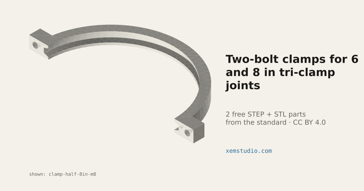 Two-bolt clamps for 6 and 8 in tri-clamp joints Size Chart (mm) | Xem ...