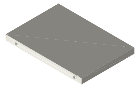 2.5-inch drive (SATA SSD / HDD), isometric render of a generated part