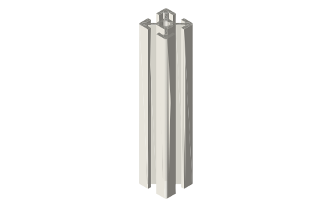 2020 aluminum extrusion, 6 mm slot (20-series), isometric render of a generated part