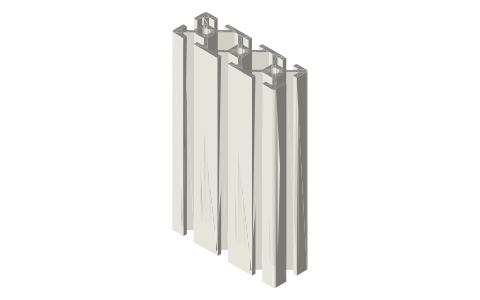 2060 aluminum extrusion, 6 mm slot (20-series), isometric render of a generated part