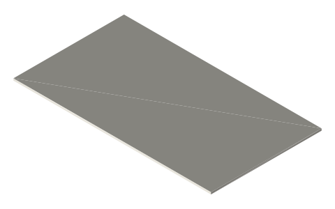 2F-Spiele board-game card (56 × 100 mm), isometric render of a generated part