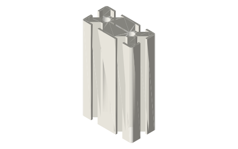3060 aluminum extrusion, 8 mm slot (30-series), isometric render of a generated part
