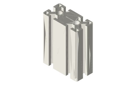 4080 aluminum extrusion, 10 mm slot (40-series), isometric render of a generated part