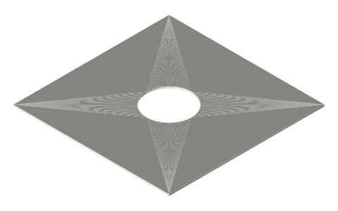 8 in floppy disk (200 mm), isometric render of a generated part