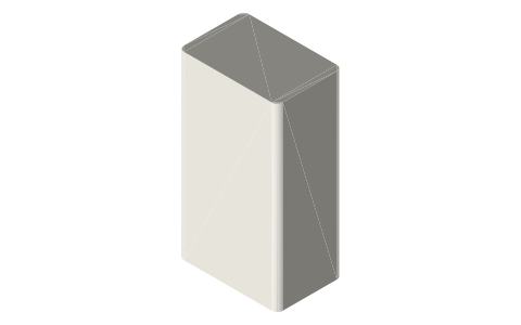 9V battery (PP3, 6LR61), isometric render of a generated part
