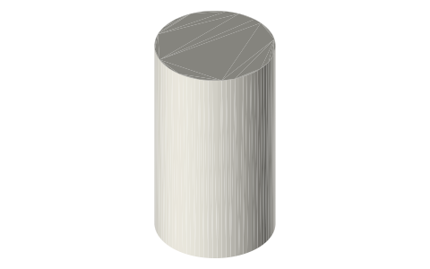 A21 light bulb (E26 base), isometric render of a generated part