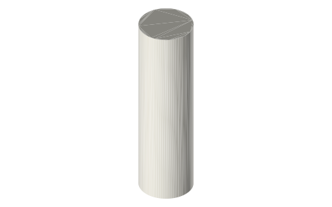 A27 12 V battery (8 × 28.2 mm), isometric render of a generated part