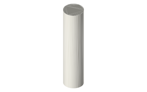 AAA battery (LR03), isometric render of a generated part