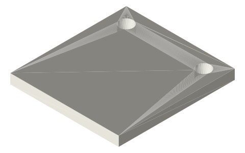 Adafruit BME280 breakout (original), isometric render of a generated part