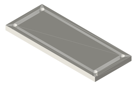 Adafruit PCA9685 16-channel PWM servo driver, isometric render of a generated part