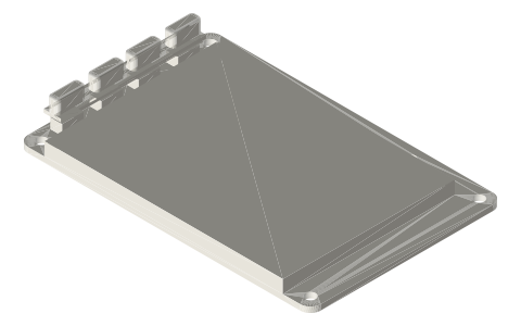 Adafruit Raspberry Pi HATs and Bonnets (PiTFT, Motor HAT, RGB Matrix, BrainCraft, Speaker, Joy, CRICKIT…), isometric render of a generated part