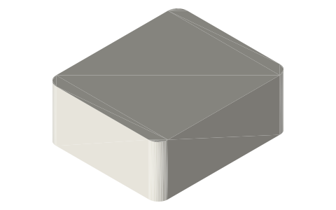 AirPods 3 case, isometric render of a generated part