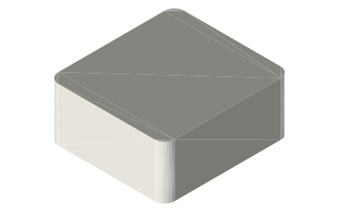 AirPods 4 case, isometric render of a generated part