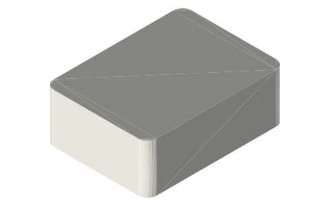 AirPods Pro 2 case, isometric render of a generated part