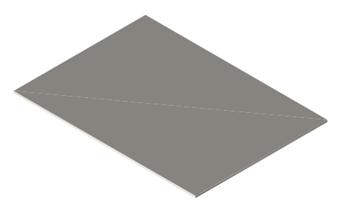 Almost-a-Penny board-game card (66.7 × 92 mm), isometric render of a generated part