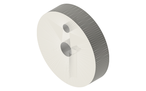 Alpha V-twin crank disc Ø26, one pin, 16 mm stroke, isometric render of a generated part