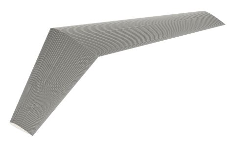 Anhedral angle, isometric render of a generated part