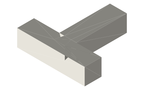 Ari kake (dovetail beam housing), isometric render of a generated part