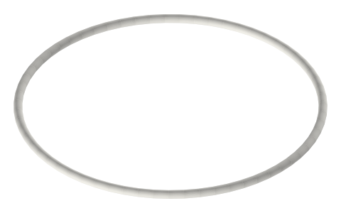 AS568 O-rings: all 349 standard sizes, -001 to -475, isometric render of a generated part