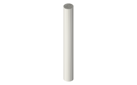 ASI 10-R-003 toilet paper holder roller (spindle), isometric render of a generated part