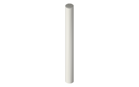 ASI R-005 coreless toilet paper spindle, isometric render of a generated part