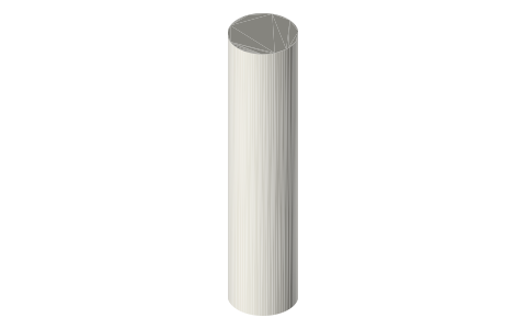 Attwood closed-end flush-mount rod holder (2 in x 9 in, 66470/66471), isometric render of a generated part
