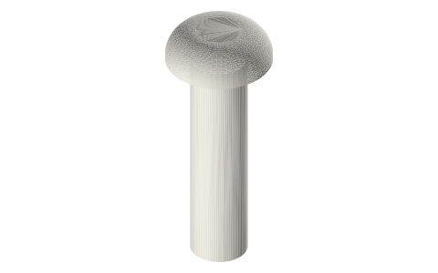 Axial AXI235099 screws, M2.5 × 10 mm, isometric render of a generated part
