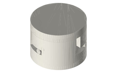 Bayonet twist-lock joint, isometric render of a generated part