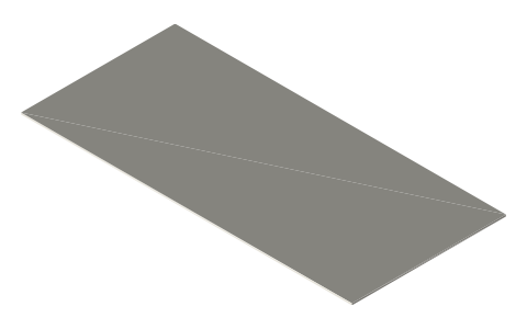 BCW 3x7 Ticket Topload Holder, isometric render of a generated part