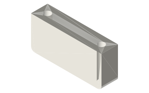 Bearing housings and linear supports: KP08, KFL08, SK8, SC8UU, V-wheels, sleeve bushings, isometric render of a generated part