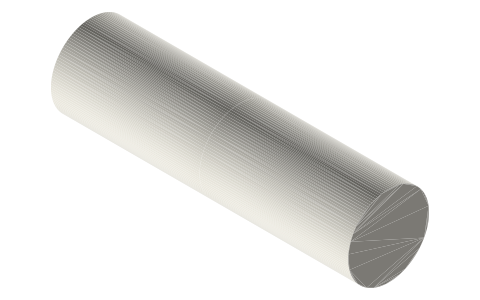 Bicycle seatpost diameters: 25.4, 26.8, 27.2, 28.6, 30.9, 31.6 and 34.9 mm, isometric render of a generated part