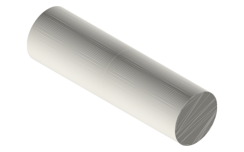 Bicycle fork steerer, 1 1/8 in (28.6 mm), threadless, isometric render of a generated part