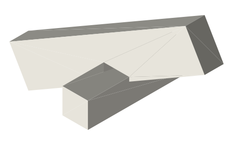 Bird's mouth joint (rafter seat), isometric render of a generated part