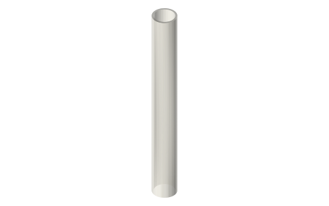 Hobby brass tube (K&S), 1/16–21/32 in and 1–12 mm, telescoping, isometric render of a generated part