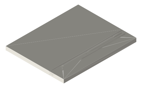 Breadboard end, isometric render of a generated part