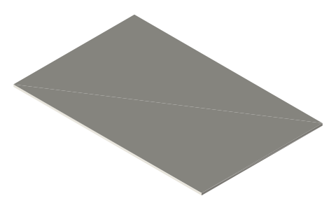 Bridge-size playing card (2.25 × 3.5 in), isometric render of a generated part
