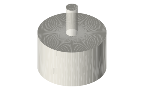 2204 brushless outrunner: Ø27.9 × 29.2 mm, 16 × 19 M3 mount, isometric render of a generated part