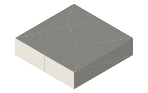 Butterfly key (bow-tie, dutchman), isometric render of a generated part