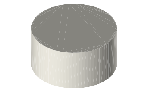 Cambro 2 qt round food storage container (RFSCW2 / RFS2PP), isometric render of a generated part
