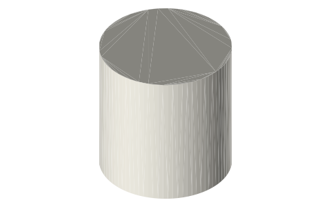 Cambro 4 qt round food storage container (RFSCW4 / RFS4PP), isometric render of a generated part