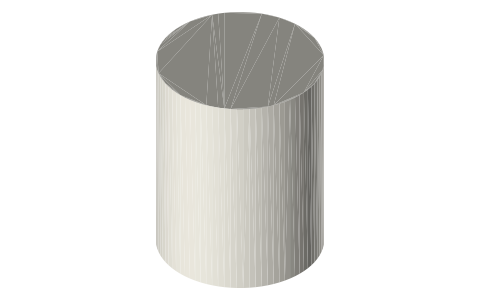 Canon RF24mm F1.4 L VCM lens, isometric render of a generated part