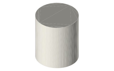 Canon RF85mm F1.2 L USM lens, isometric render of a generated part