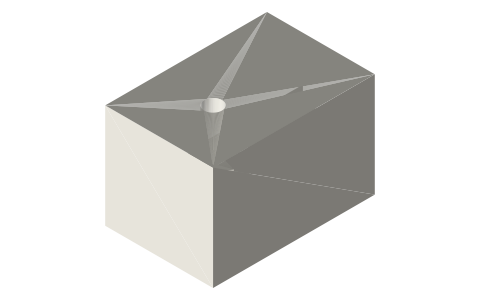 M2 captive nut slot (side-loaded), isometric render of a generated part