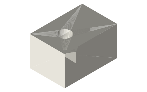 M6 captive nut slot (side-loaded), isometric render of a generated part
