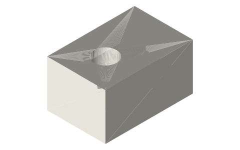 M8 captive nut slot (side-loaded), isometric render of a generated part