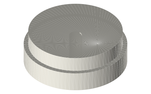Clearance-seal hollow piston: Ø40.00 land, Ø38.50 body, 106 long, isometric render of a generated part