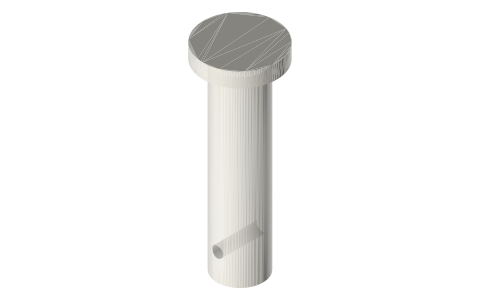 Clevis pins ISO 2341 B, Ø3 to Ø8, isometric render of a generated part