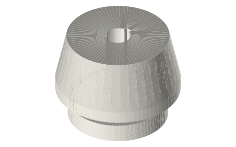 Cone-clutch sliding cone Ø40, 12.5°, with Ø32 × 4 fork groove, keyed Ø8 bore, isometric render of a generated part
