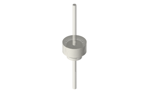 Cone friction clutch on a feathered shaft, isometric render of a generated part