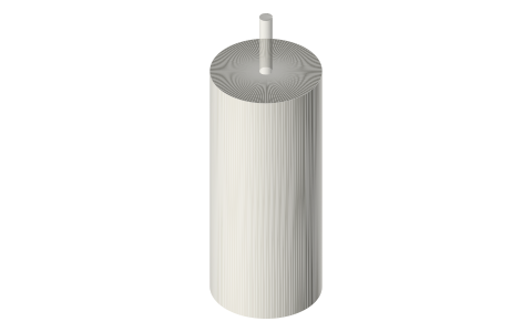 8520 (820) coreless motor: Ø8.5 × 20 mm, Ø1 shaft, isometric render of a generated part